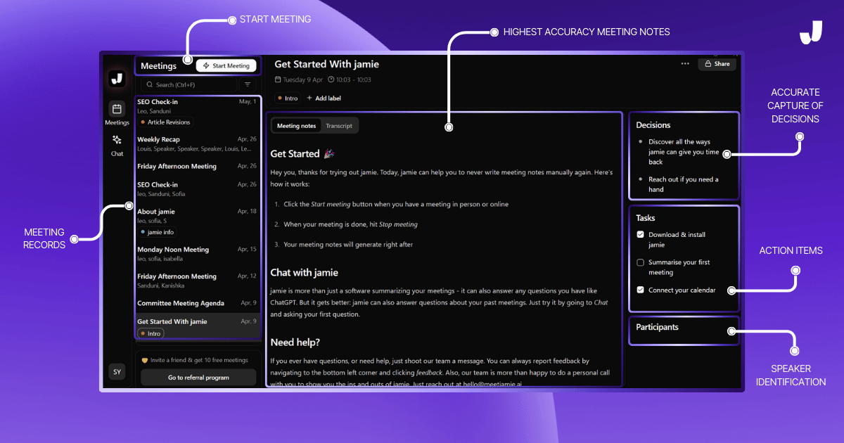 AI-Powered Action Items Extraction by Jamie