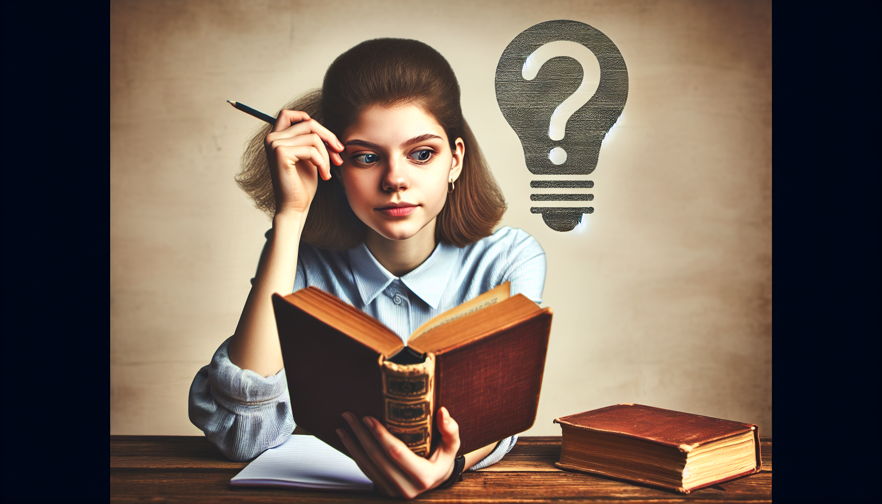 A person generating questions while reading using sq3r method