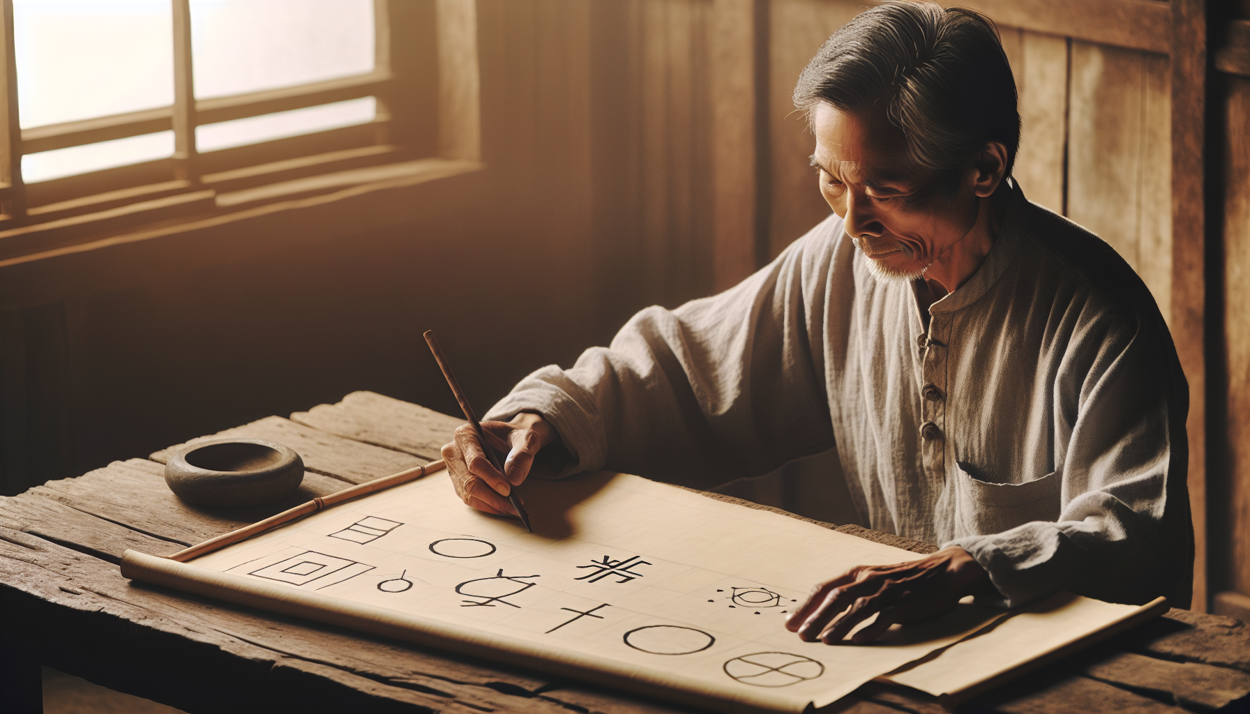 A person practicing sketchnoting by drawing basic shapes