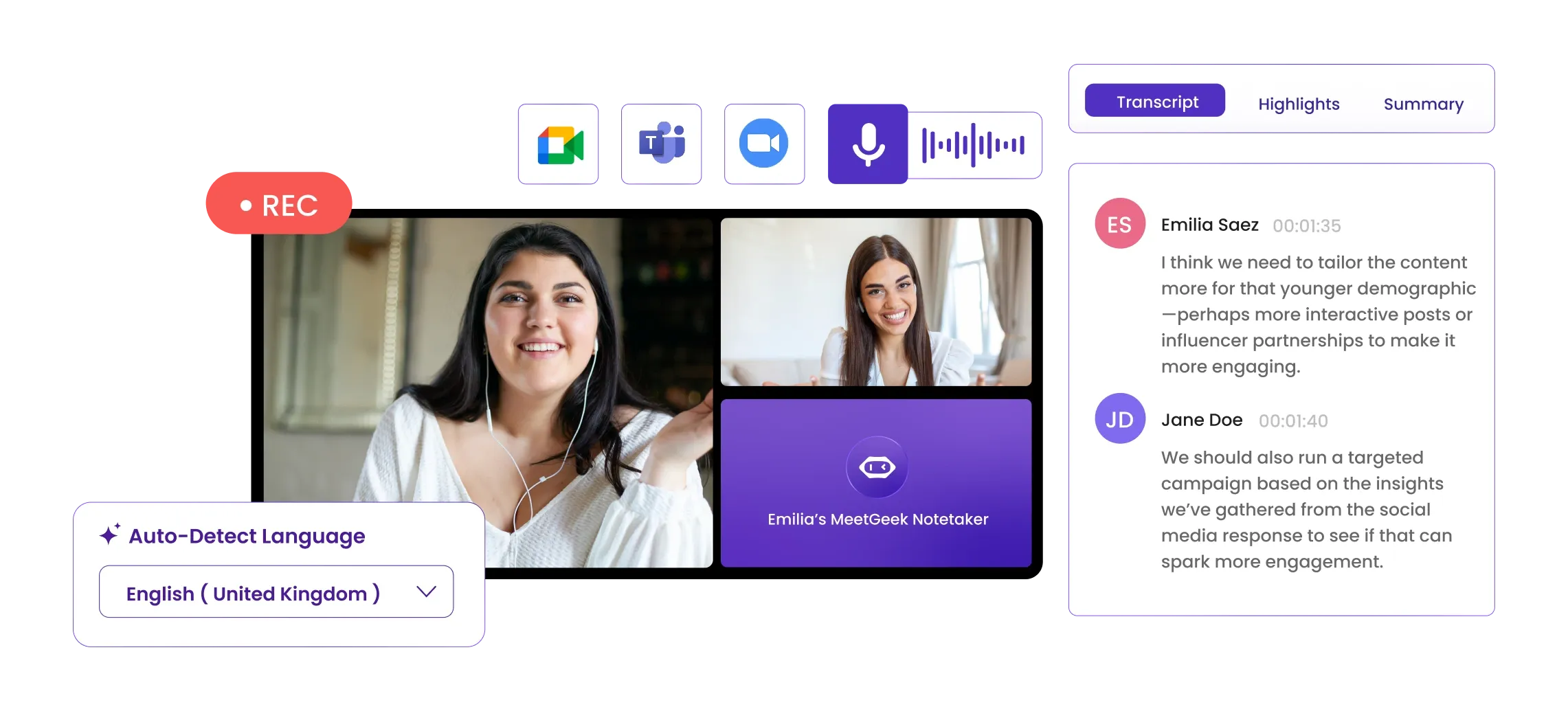 Automated Meeting Recording and Transcription - MeetGeek