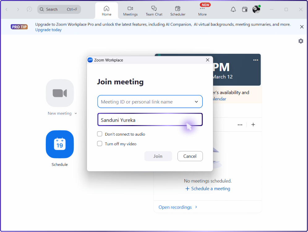Before Joining via the Zoom Desktop or Mobile App | how to change name on zoom