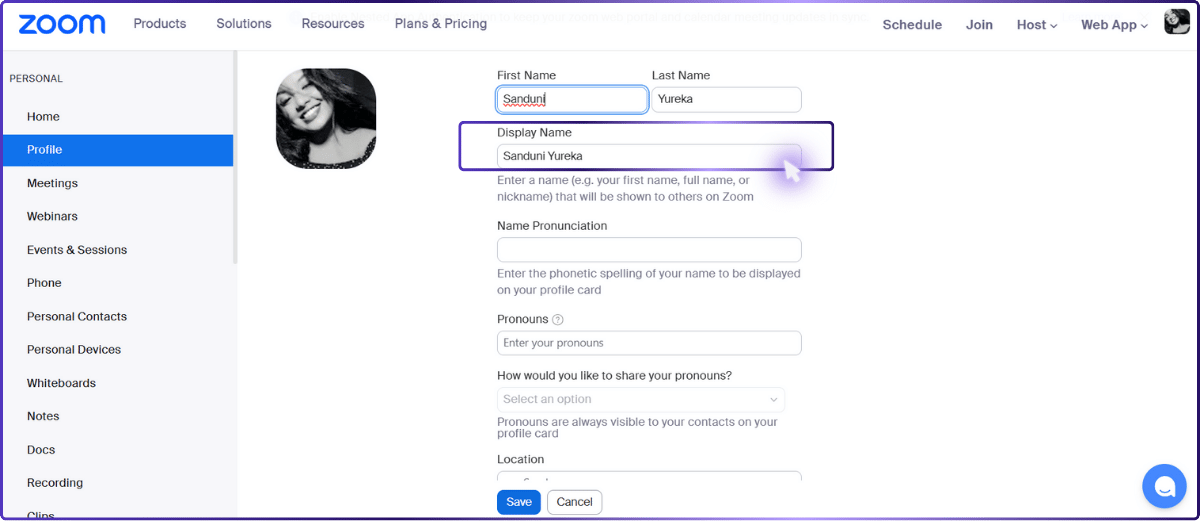 Before Joining via the Zoom Web Portal | how to change name on zoom