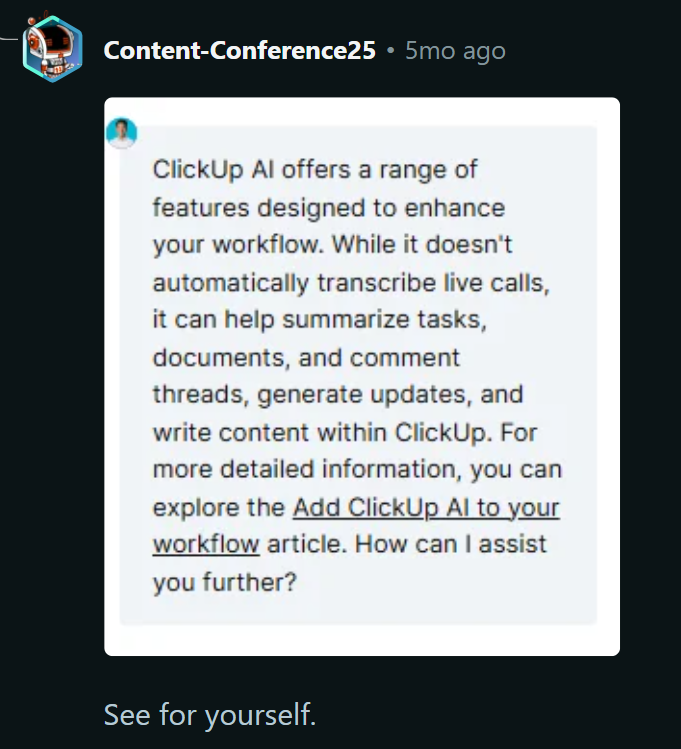 ClickUp AI note taker review