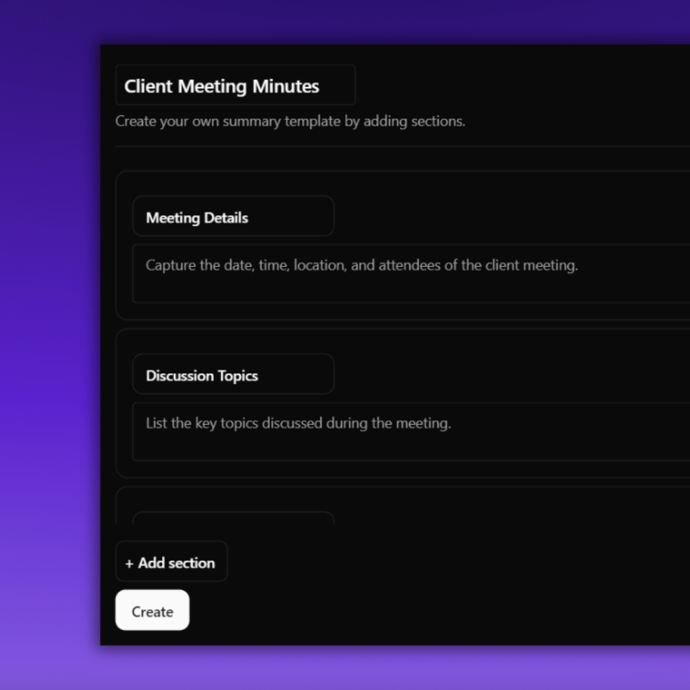 Client Meeting Minutes template automation with jamie meeting tool