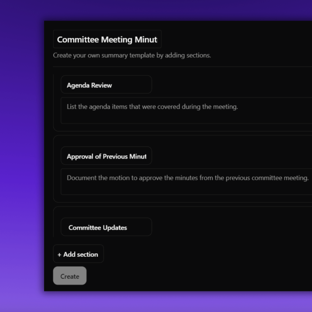 Committee Meeting Minutes template automation with jamie meeting tool