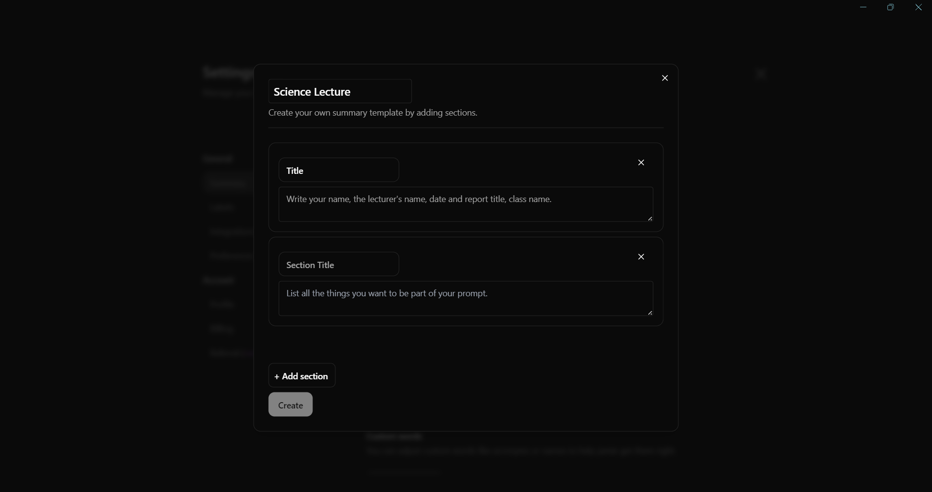 Customize template feature