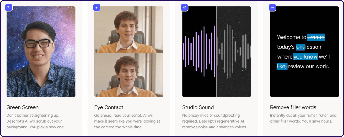 Descript AI Features