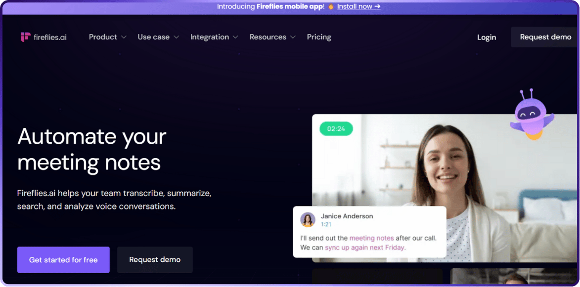 FIREFLIES MEETING MANAGEMENT TOOL