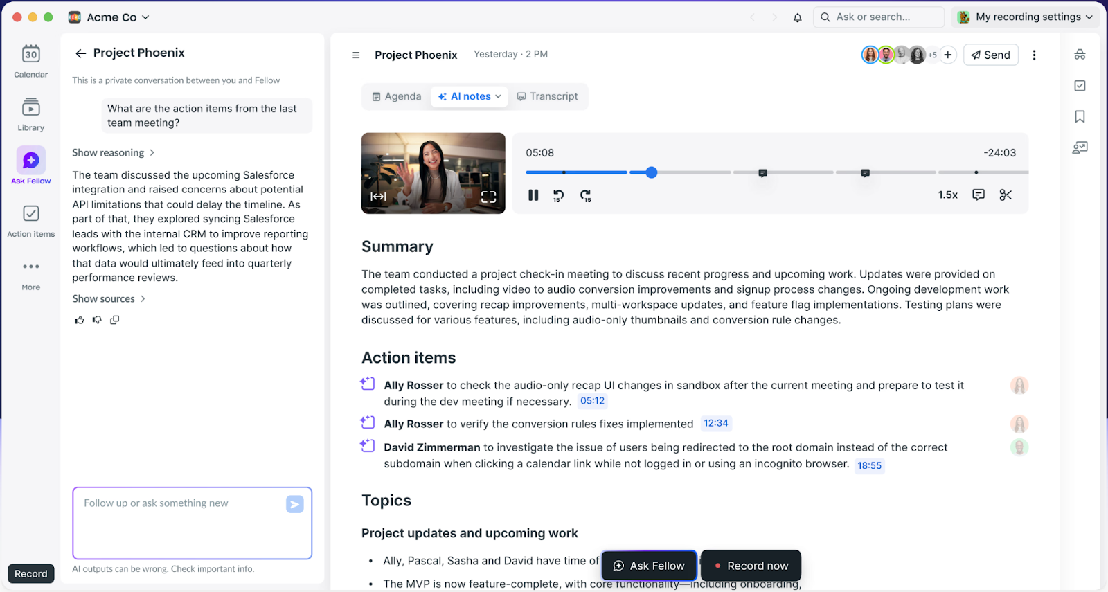 Fellow - AI meeting assistants for sales