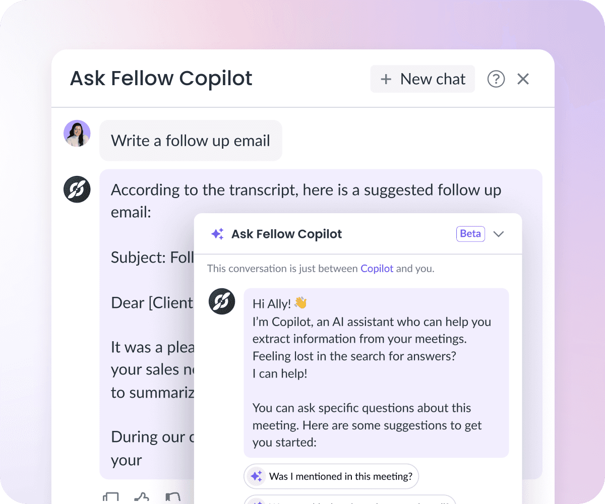 Fellow's AI Feature | Ask Fellow Copilot | Meeting Minutes Software