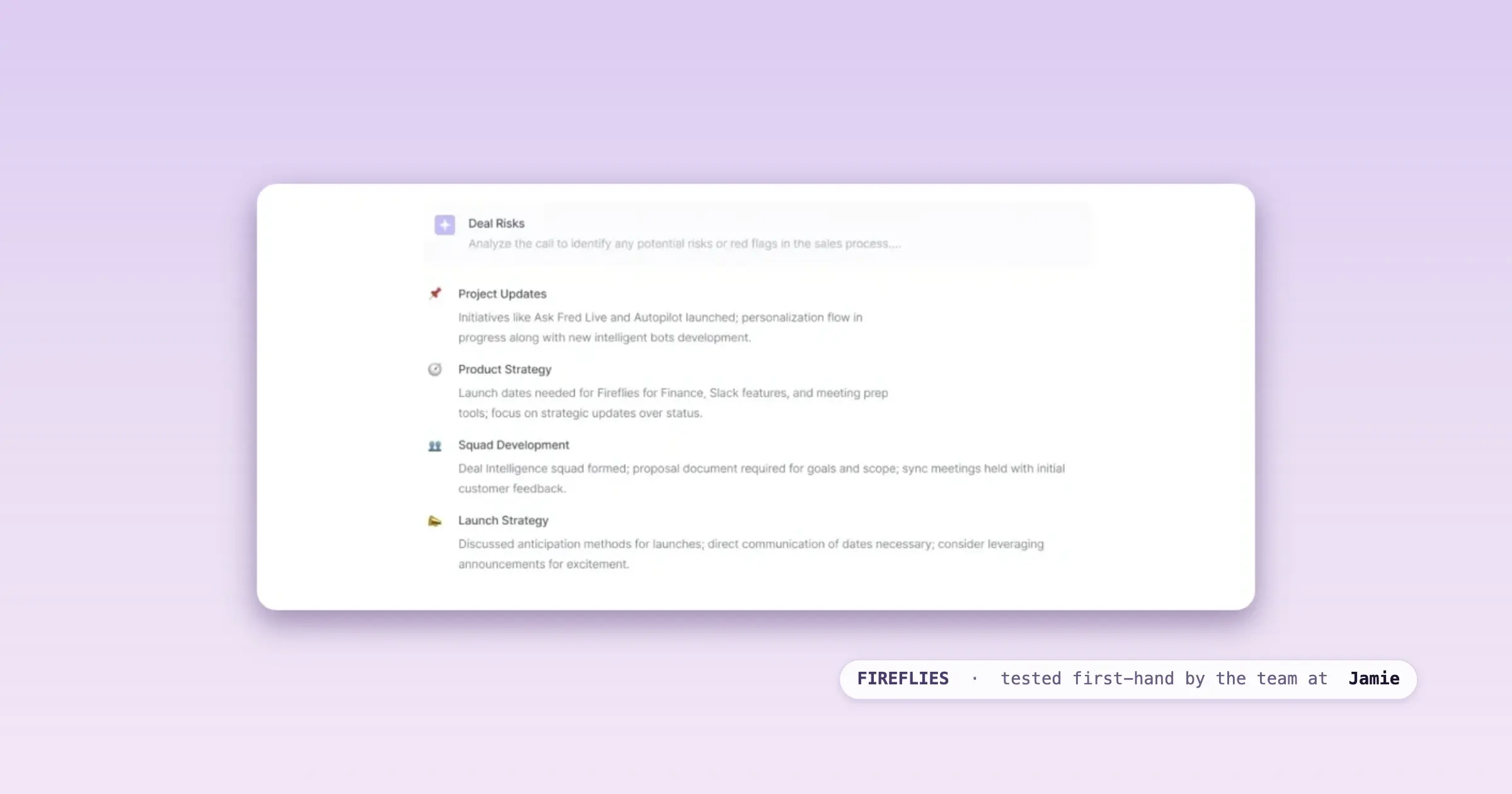 Fireflies AI Skills library with marketing skills like content calendar and brand voice