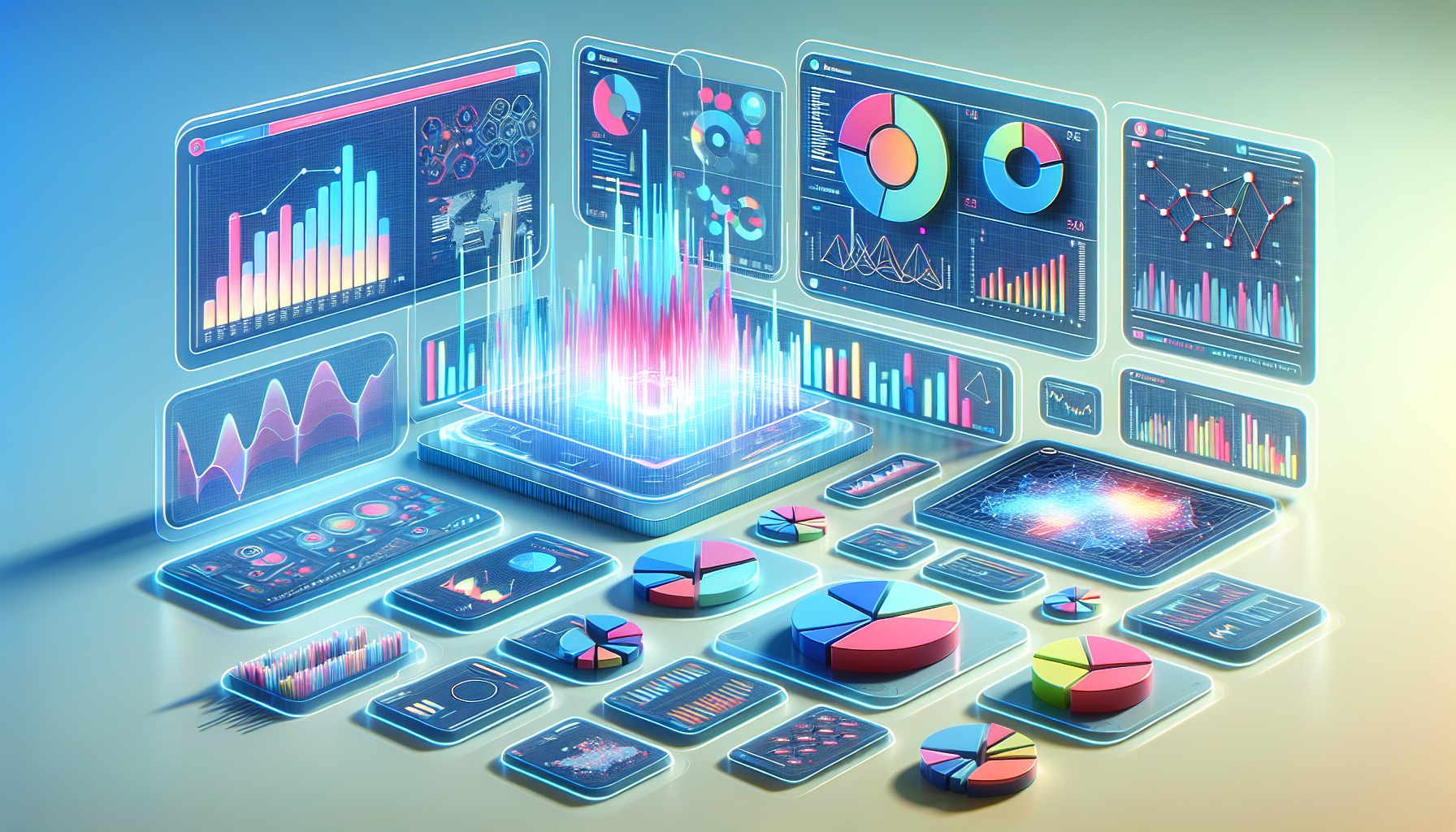Illustration of data visualization tools for summary report