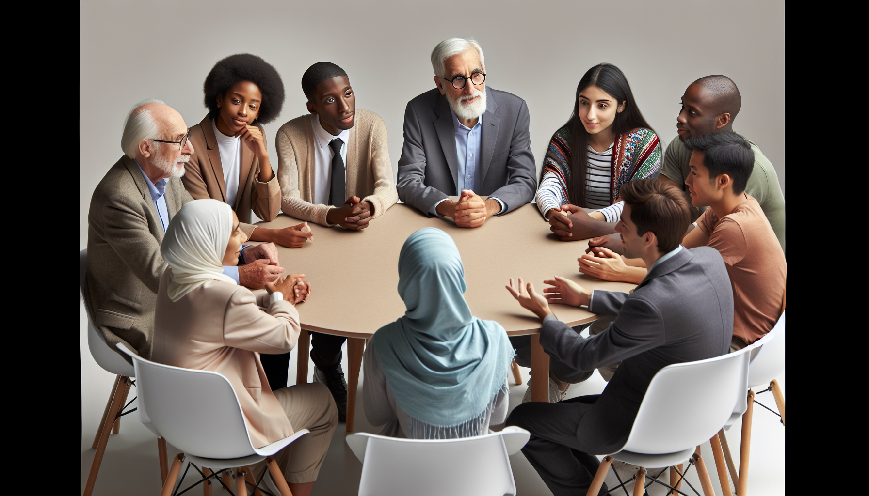 Illustration of diverse group discussion