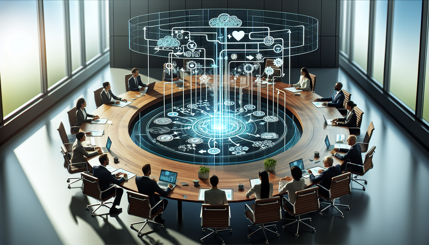 Illustration of structured cross-functional meeting agenda