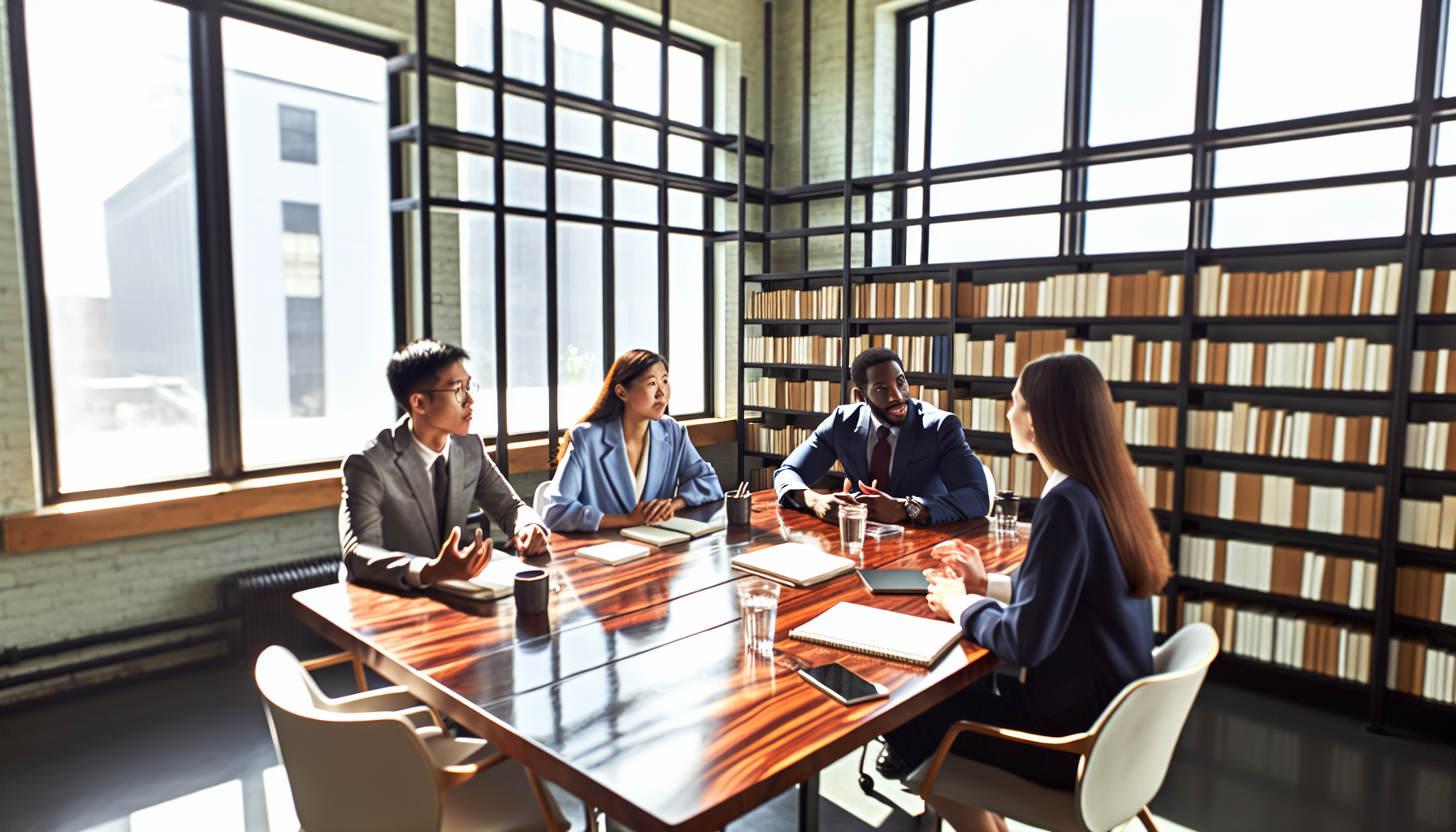 Image of team members having a meaningful conversation in a debrief meeting