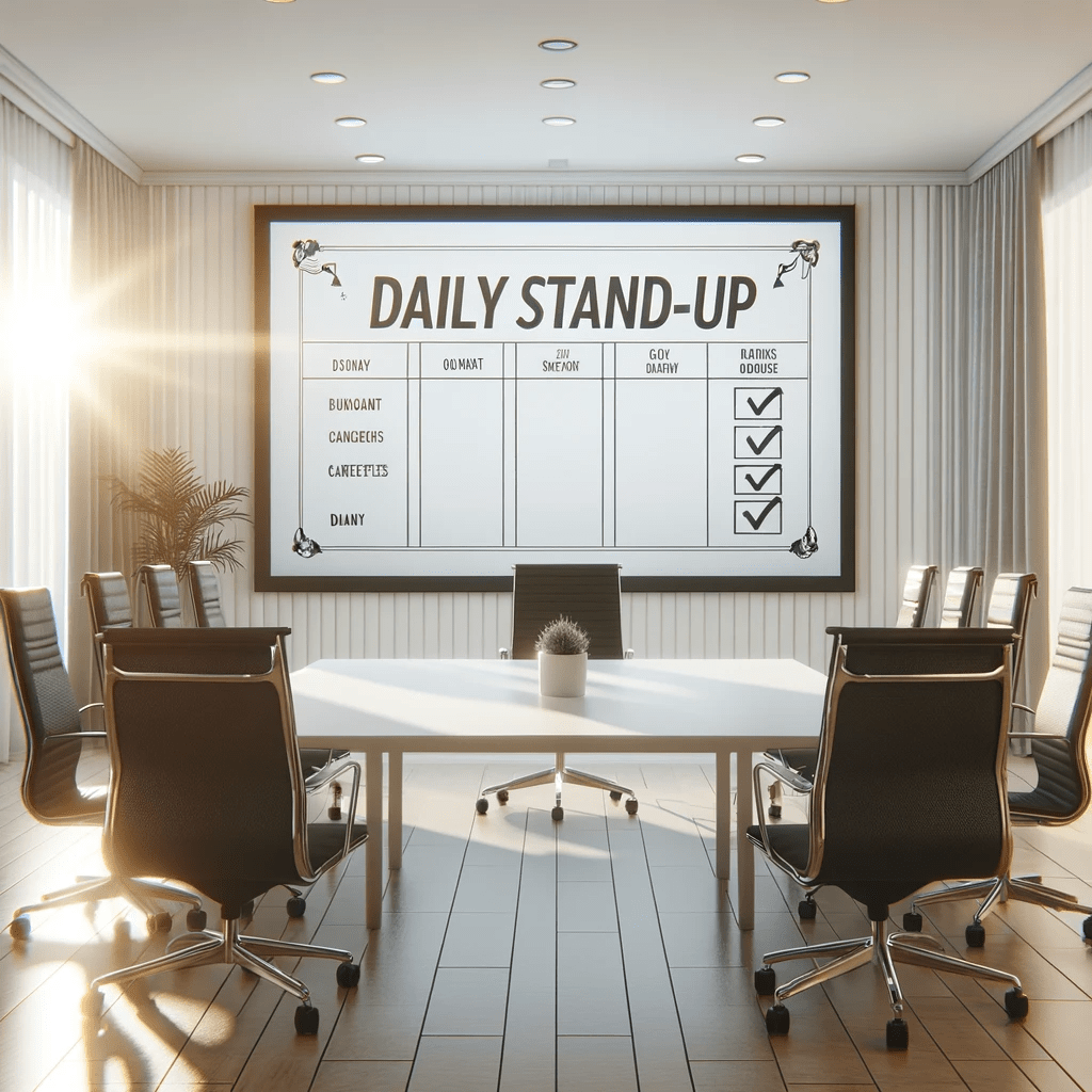 Image showing a meeting room for daily standups , check in questions
