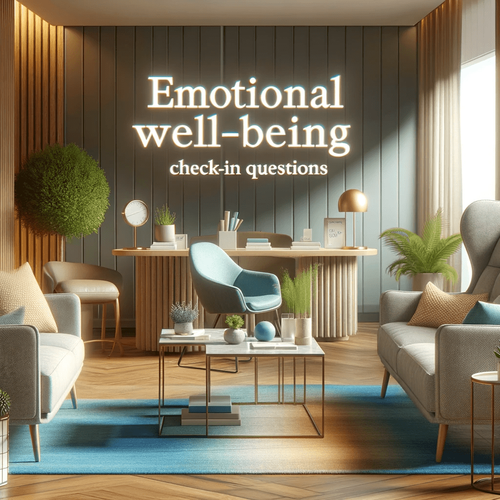 Image showing an meeting room, check in questions