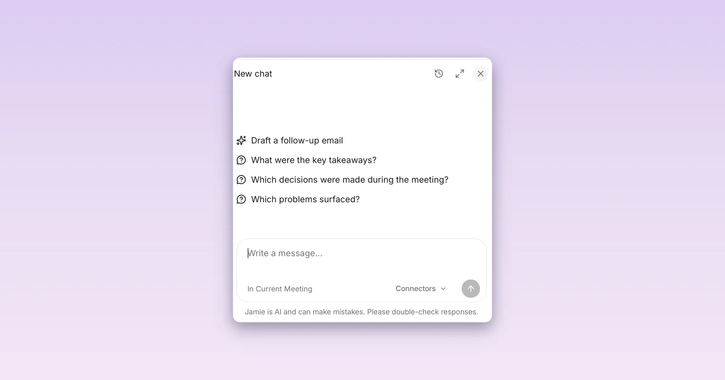 Jamie AI Chat scoped to the current meeting for that single call