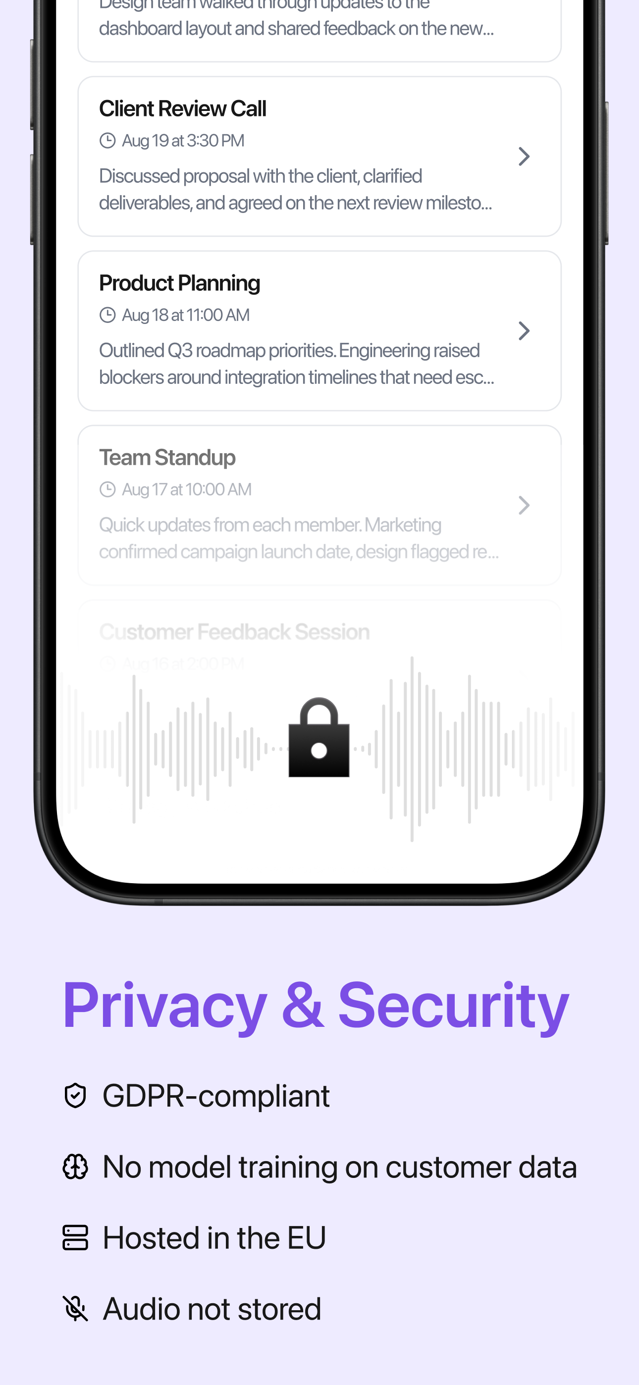 Feel safe using Jamie on iPhone with privacy and security built in