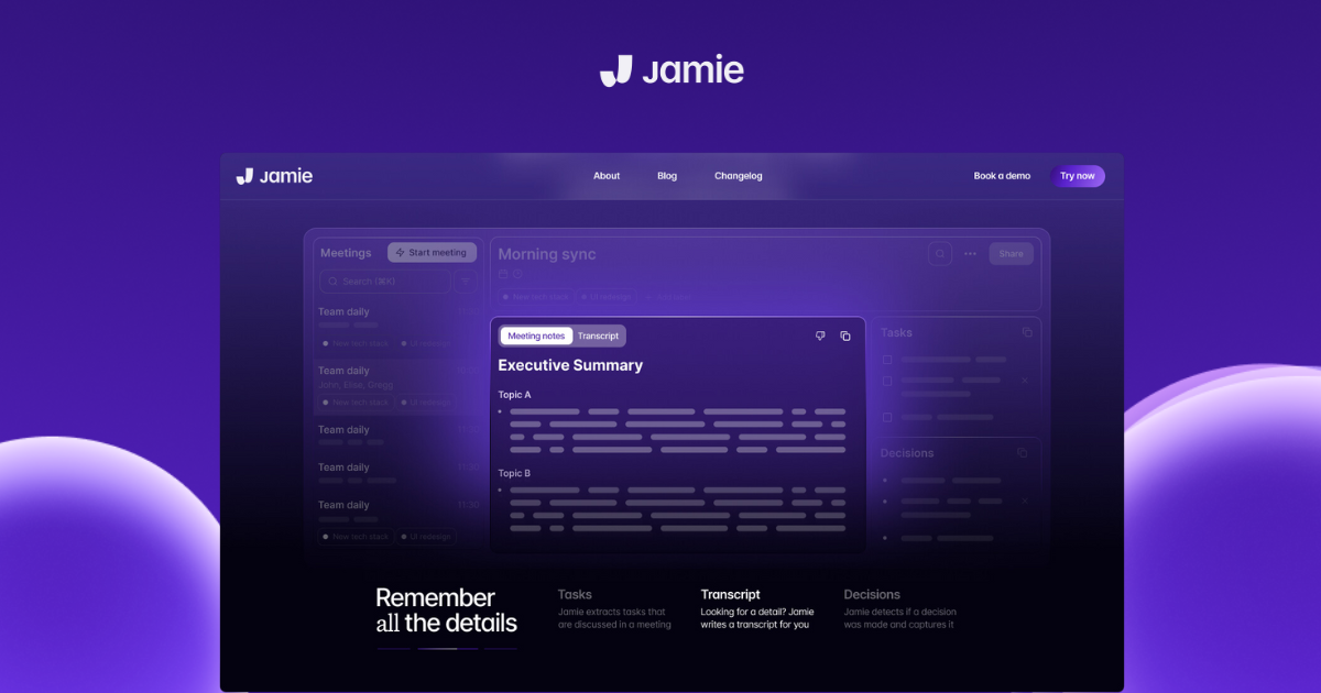 Jamie infographic | read ai alternatives