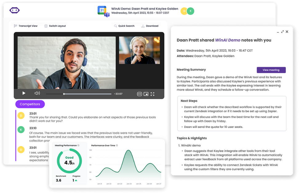MeetGeek chrome extension acts as bot free notetaker for Google meet