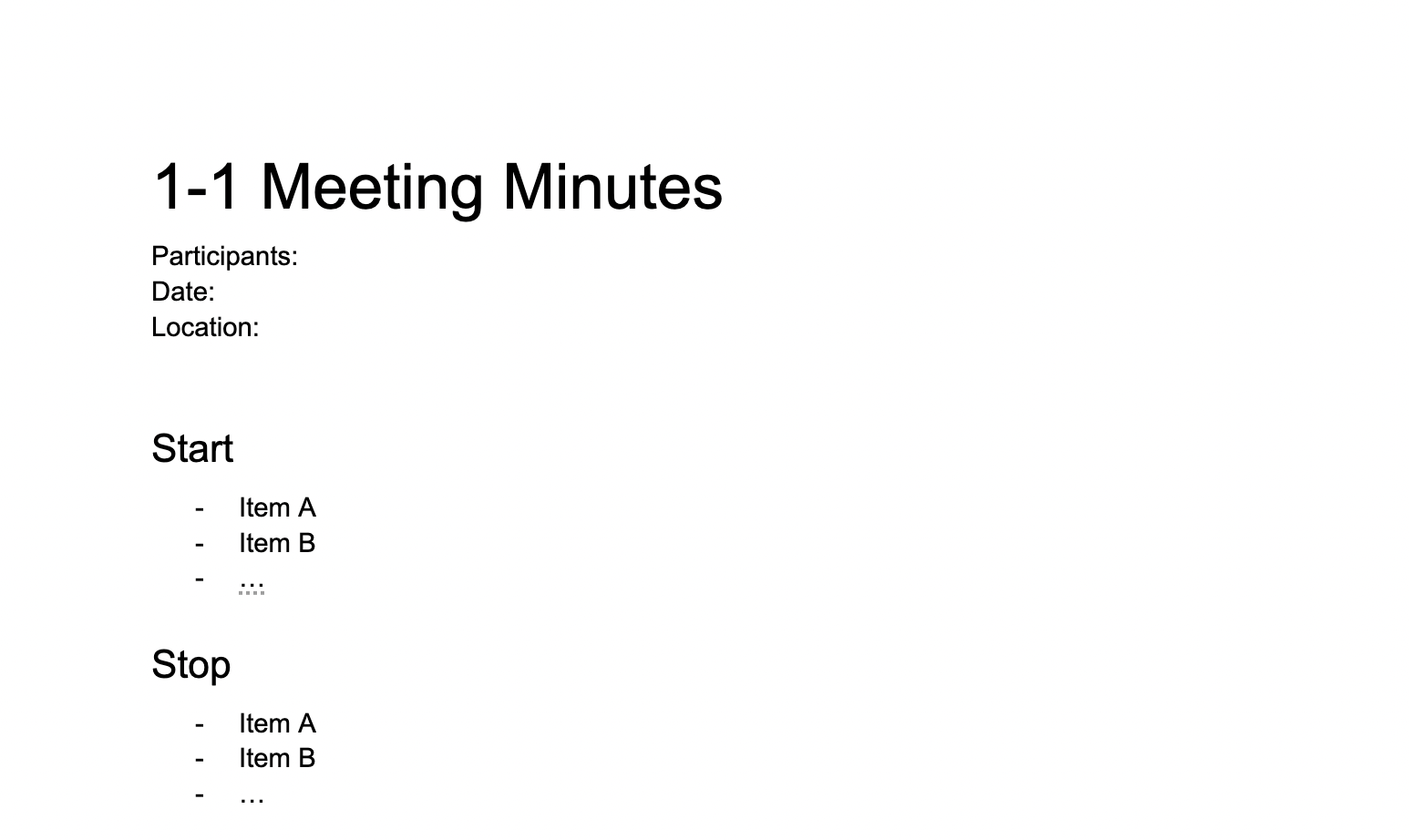 Meeting minutes template