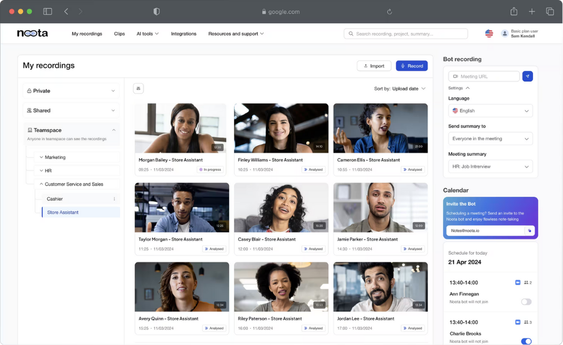 Noota an ai note taker in europe