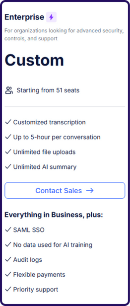 Notta Enterprise Price | Notta Pricing