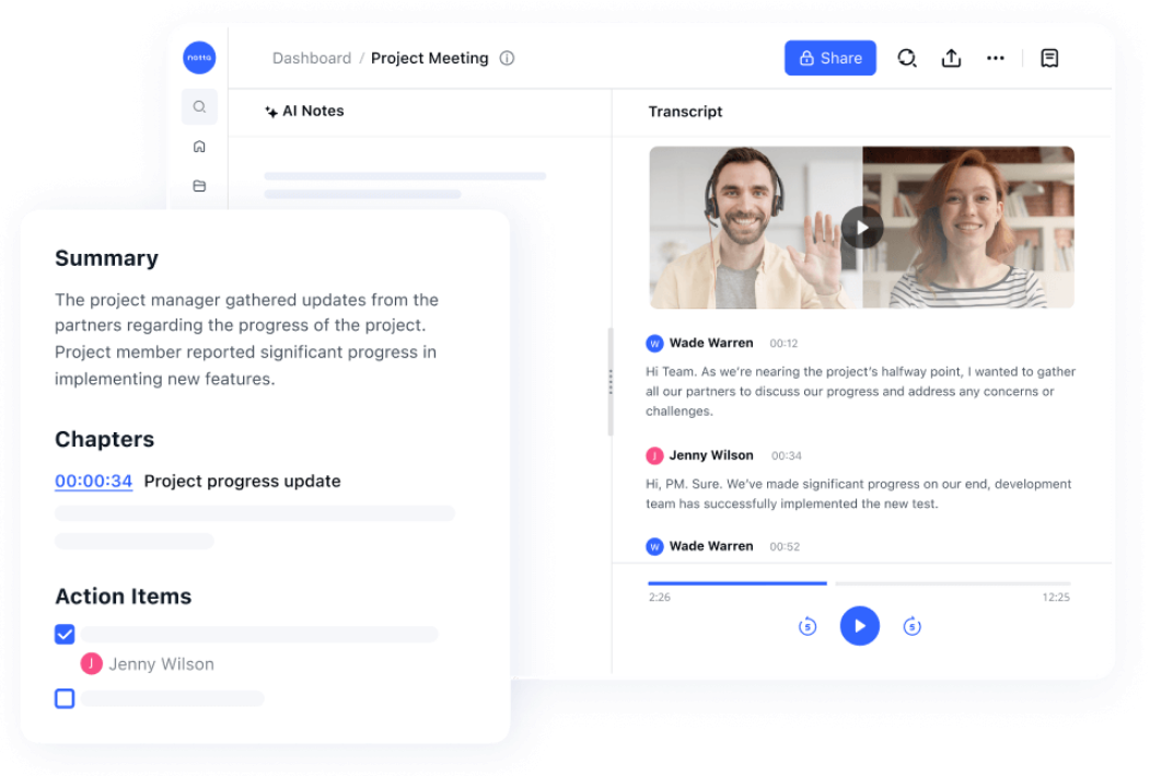Notta | transcription software for chromebook
