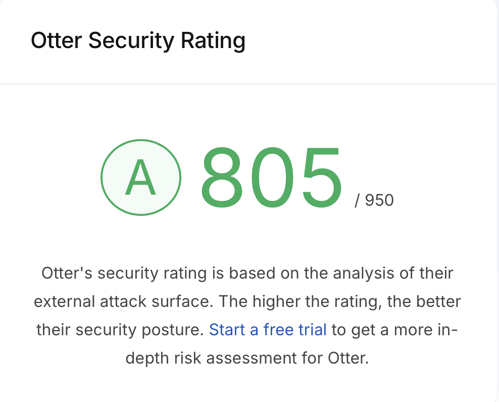 Otter AI UpGuard rating