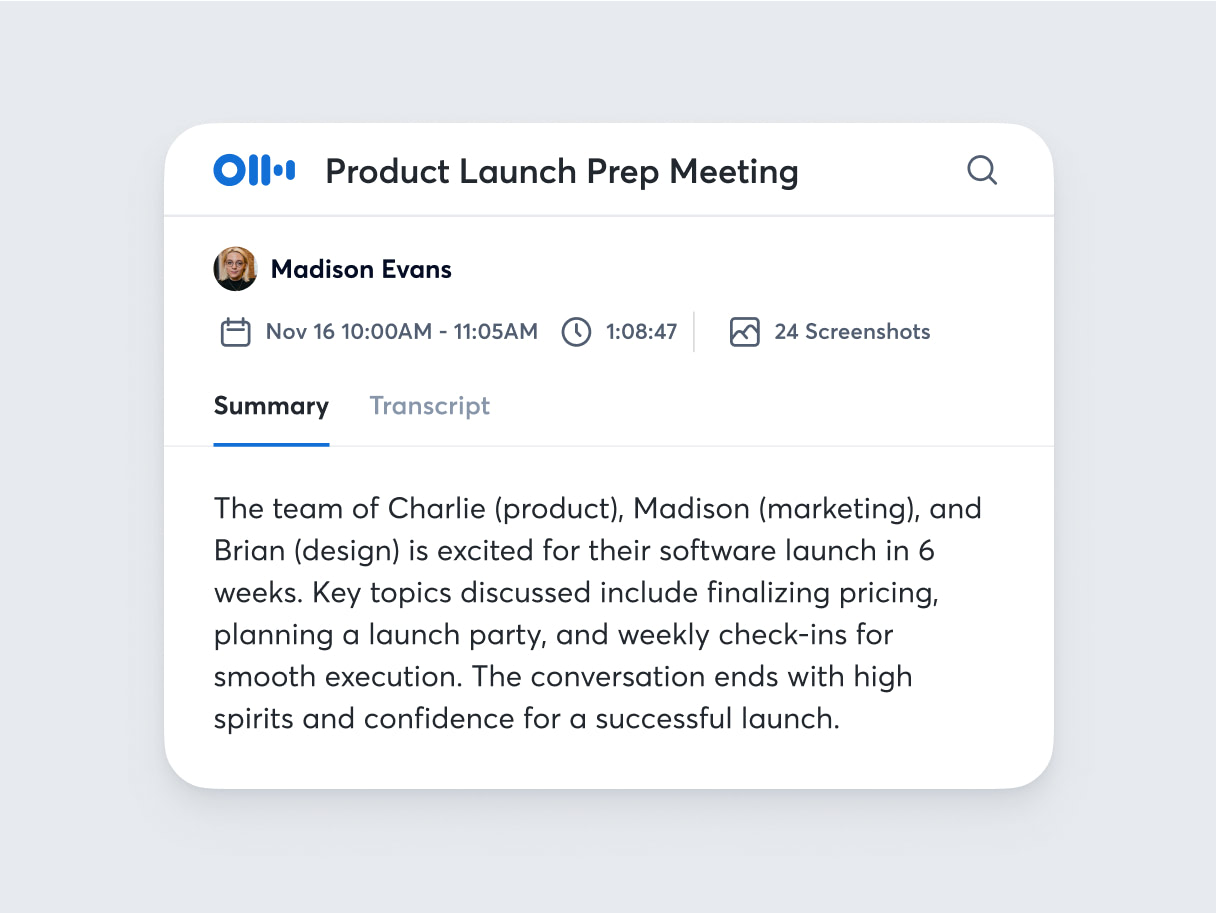 Otter AI meeting summary