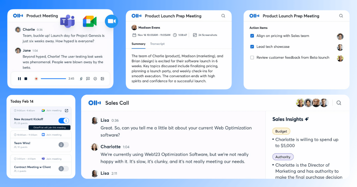 Otter ai vs descript vs Jamie