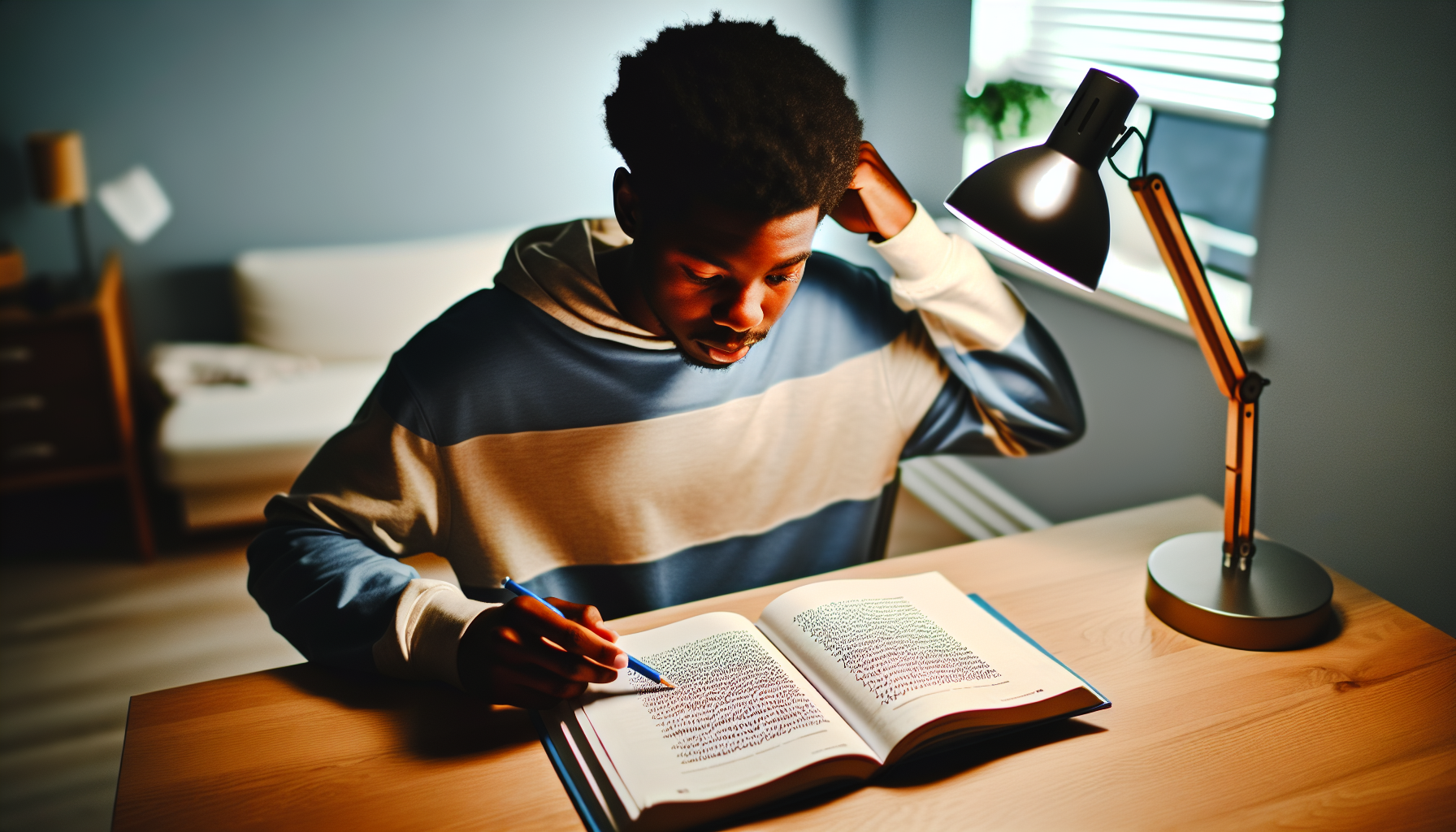 Photo of a person reading study material using PQRST