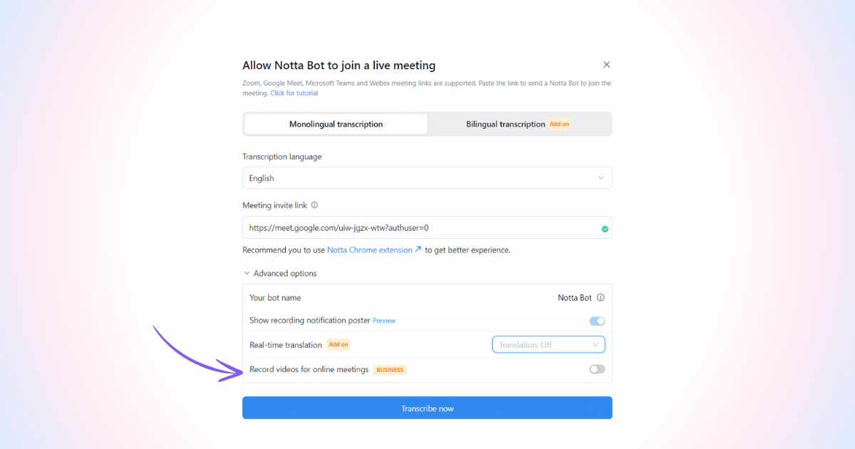 Record videos for online meetings