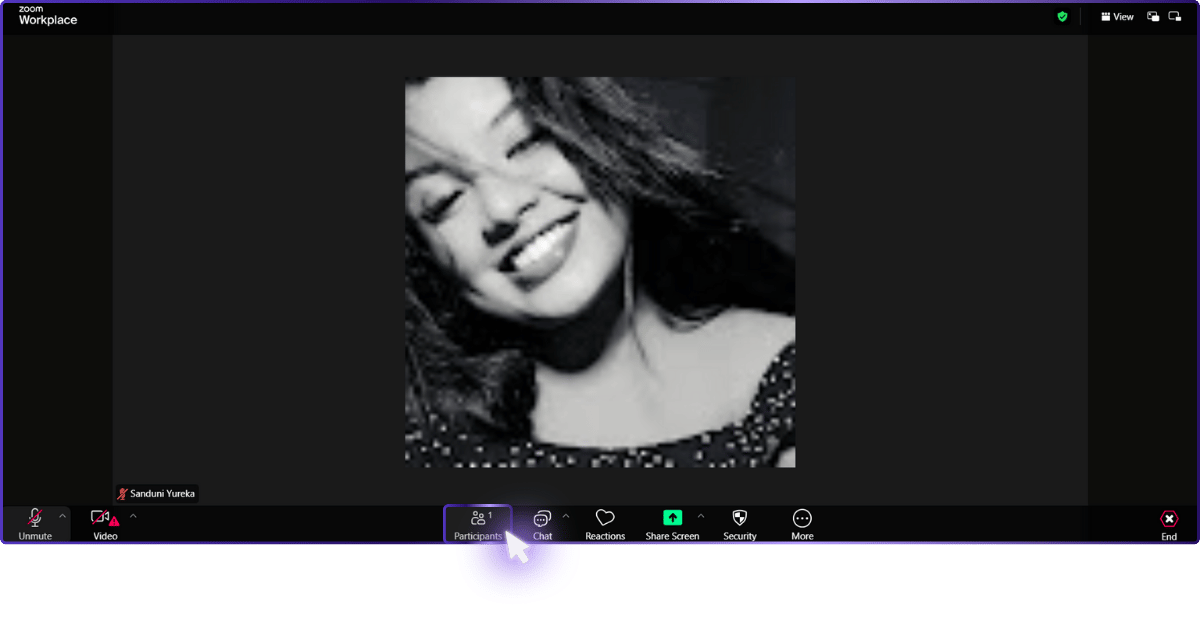 Step 02: Click on Participants in the Controls at the Bottom | how to change name on zoom