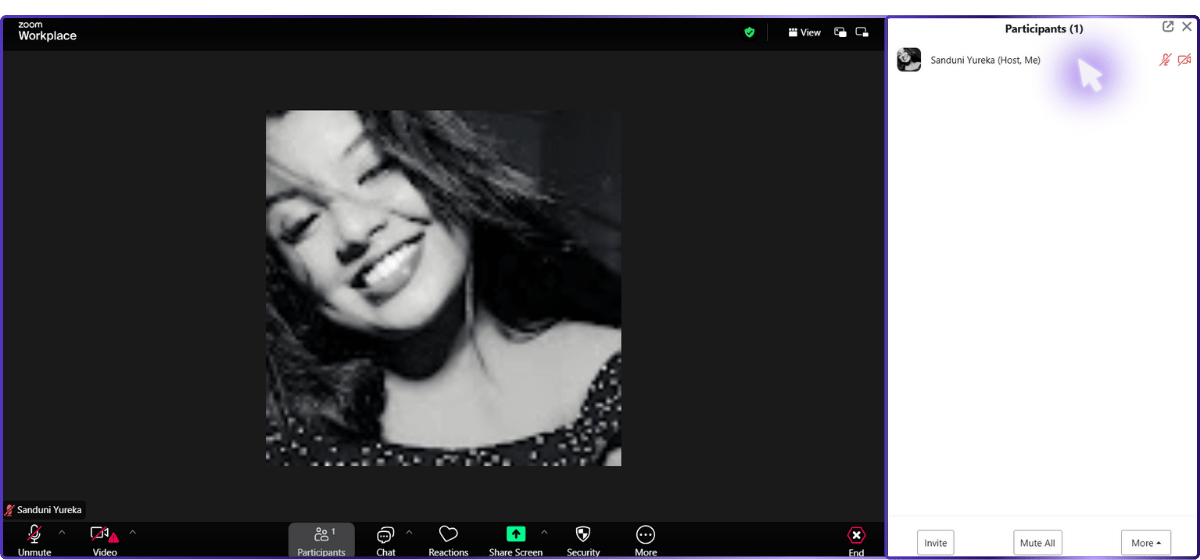 Step 03: Move Your Mouse Over Your Name and Click on More. | how to change name on zoom