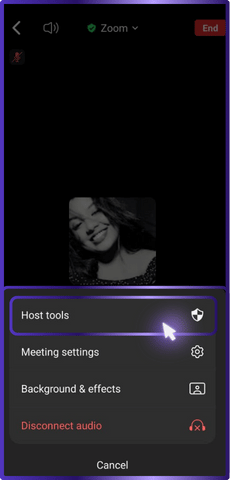 Step 06:  Tap on "Host Tools" | how to share a screen on zoom