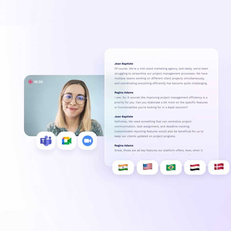 Video Record & Transcribe Google, MS Teams and Zoom Meetings | ai meeting assistants for google meet