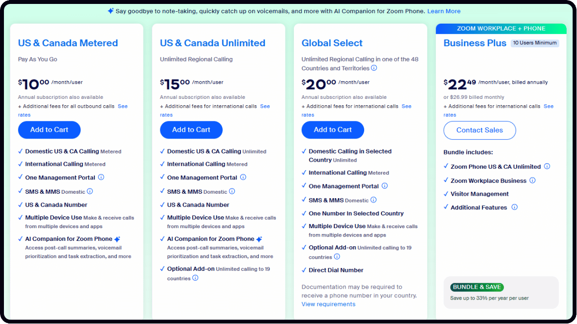 Zoom Phone Pricing