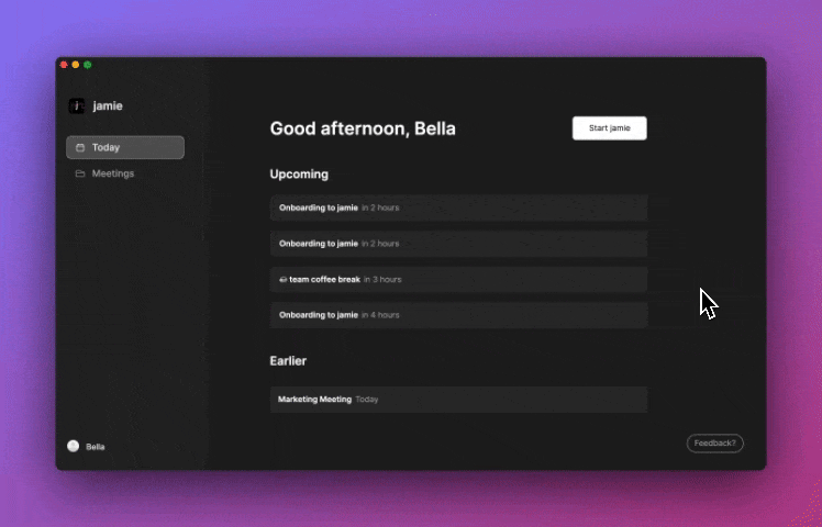 action items in jamie dashboard