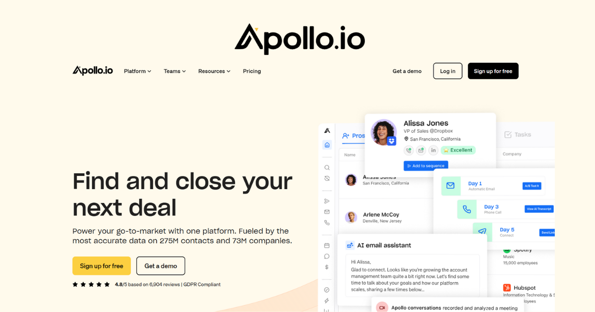 apollo.io best ai sales tool for sales prospecting and engagement