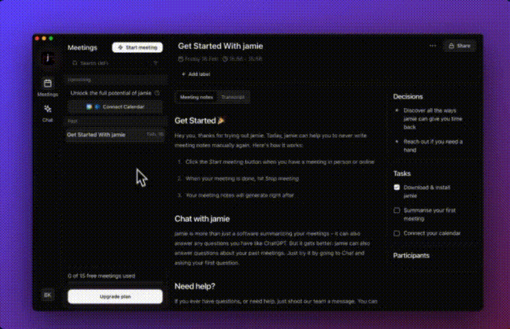 ask jamie anything feature showing what happens when you ask how to introduce yourself to a new team