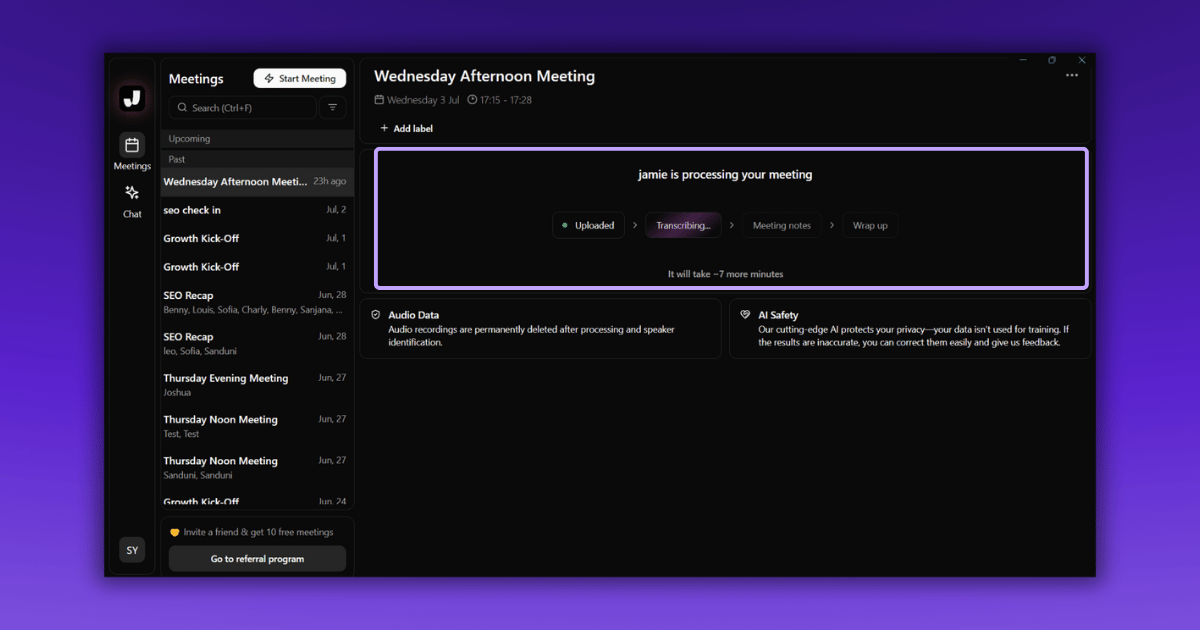 bot free meeting note taker , Jamie | Read AI Pricing