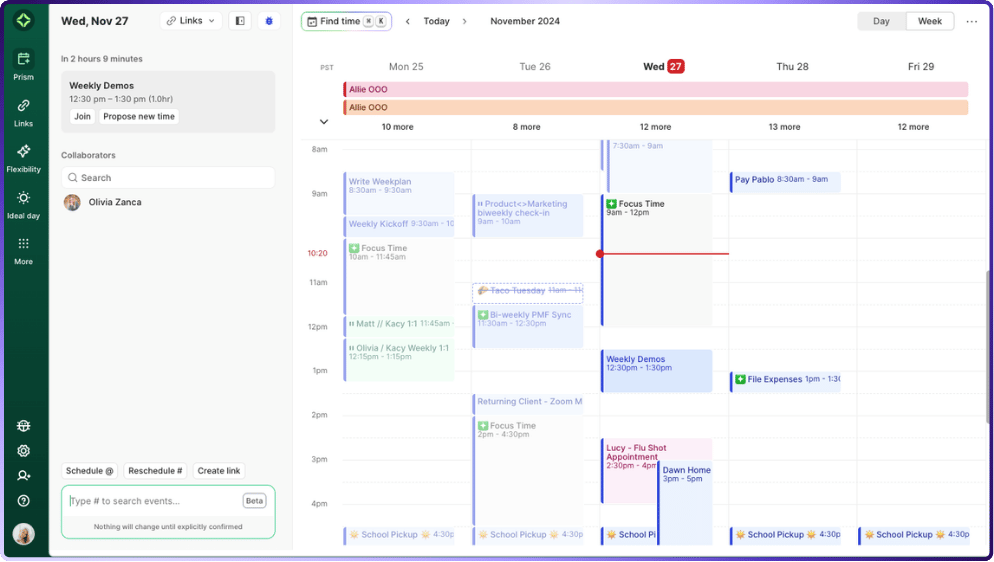 chat with clockwise to schedule across timezones