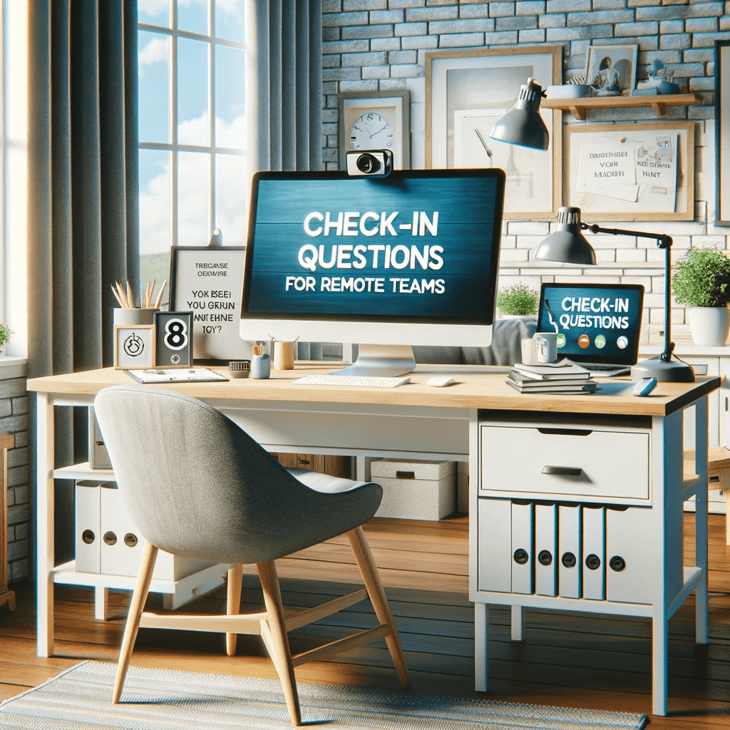 check in questions, Image showing a meeting room for remote check in questions
