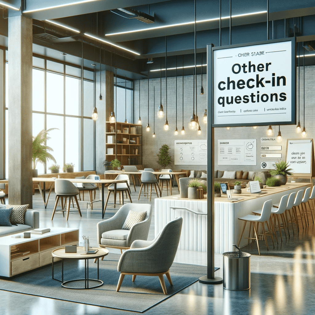 check in questions, Image showing meeting room for other questions