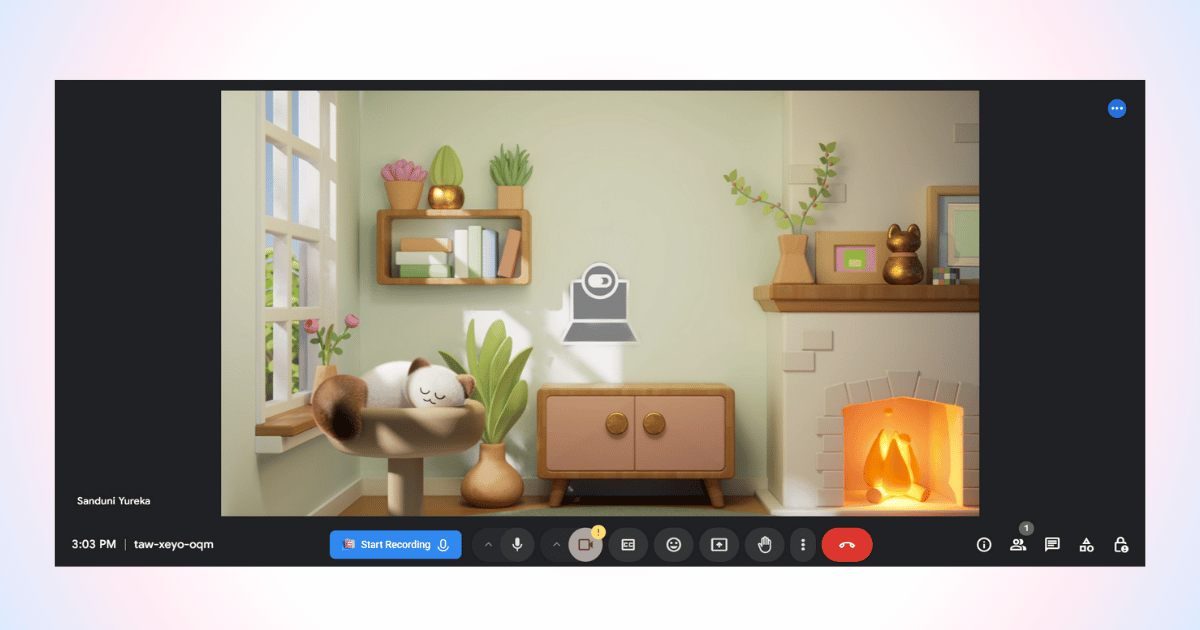 chrome extension, there's a tiny blue button laying on the bottom tray of google, stating, record now, this button is notta's, and it only appears if you have a chrome extension on