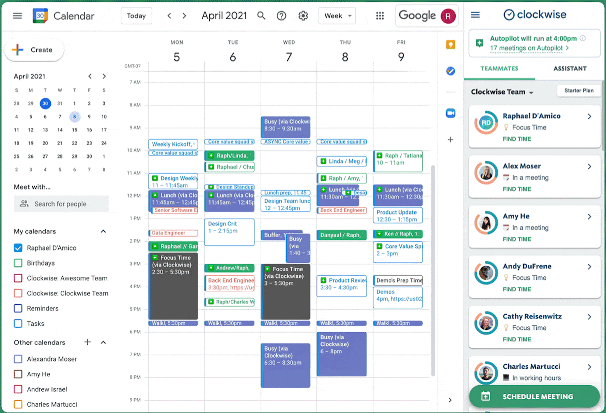 clockwise ai clockwise schedule scheduling app
