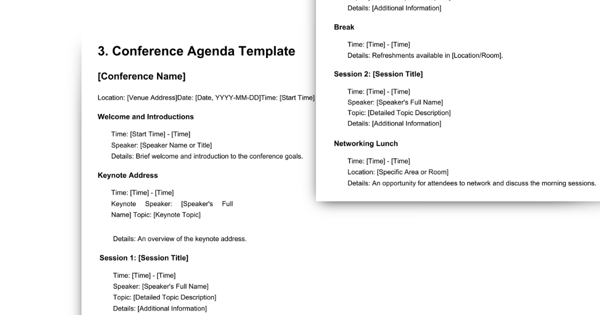 conference meeting agenda template
