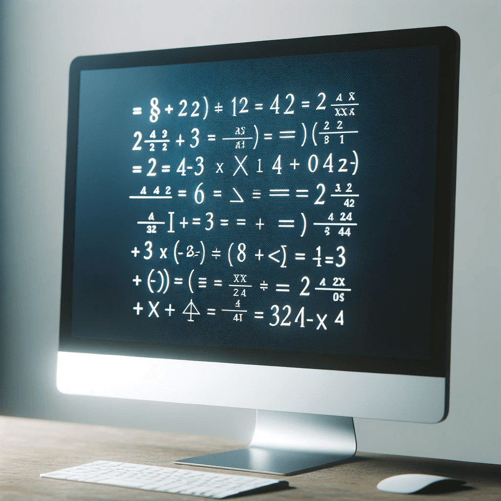 equations on the screen